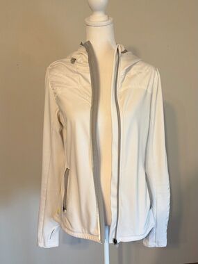 Lole Women's White Running Jacket with Gray Trim